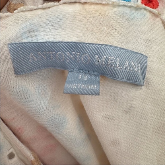 ANTONIO MELANI x KIMBERLY WHITMAN EYELET DRESS 100% COTTON FLORAL WHITE SIZE 12 - Picture 9 of 12